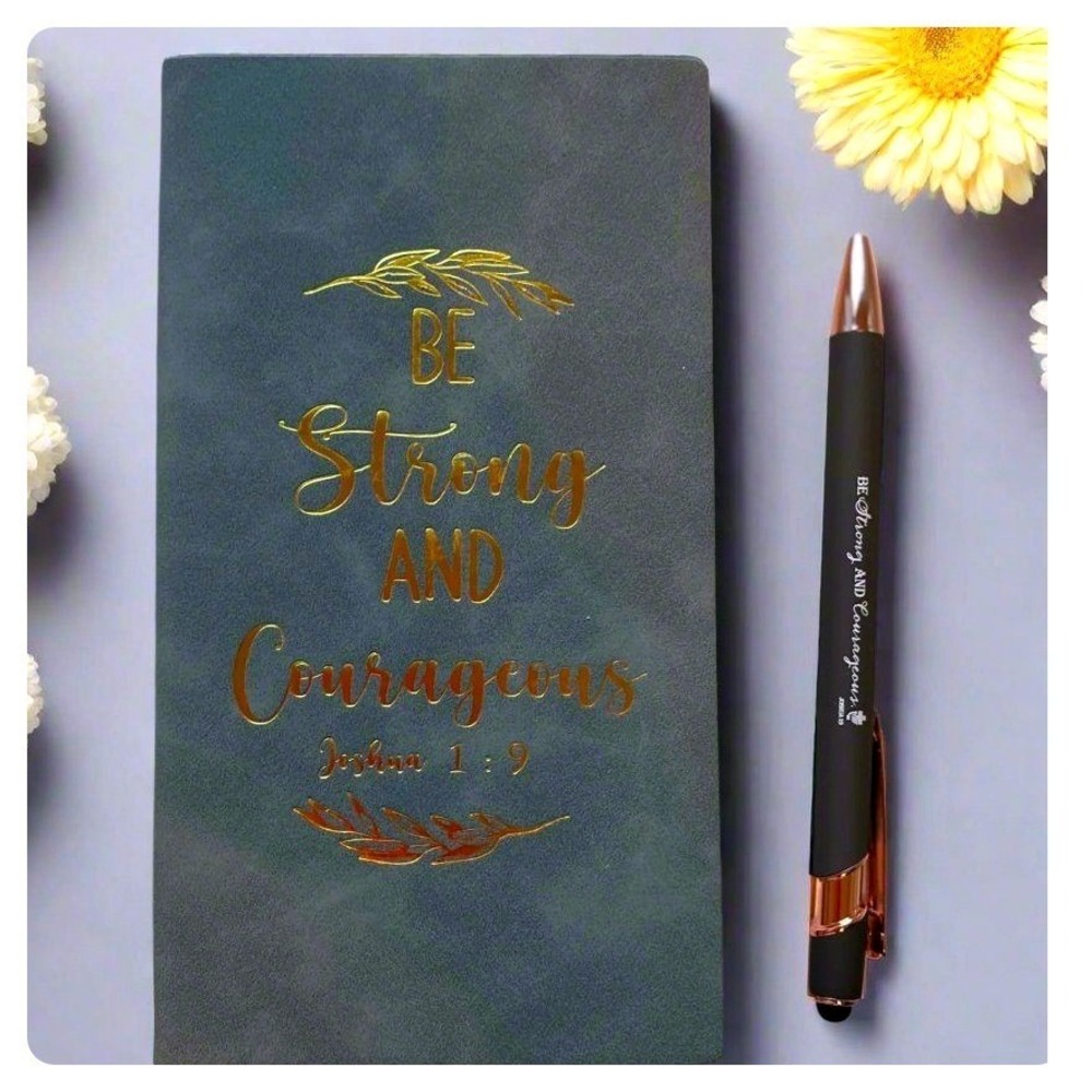 Be Strong and Courageous Journal with Pen Gift Set, Religious, Inspirational